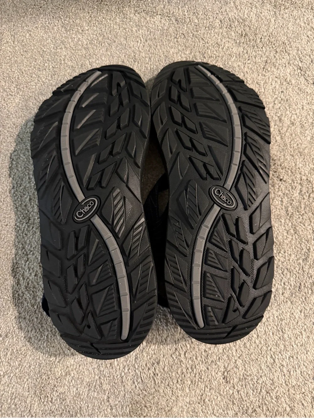 Men’s Size 12 gray, black and navy Chaco sandals